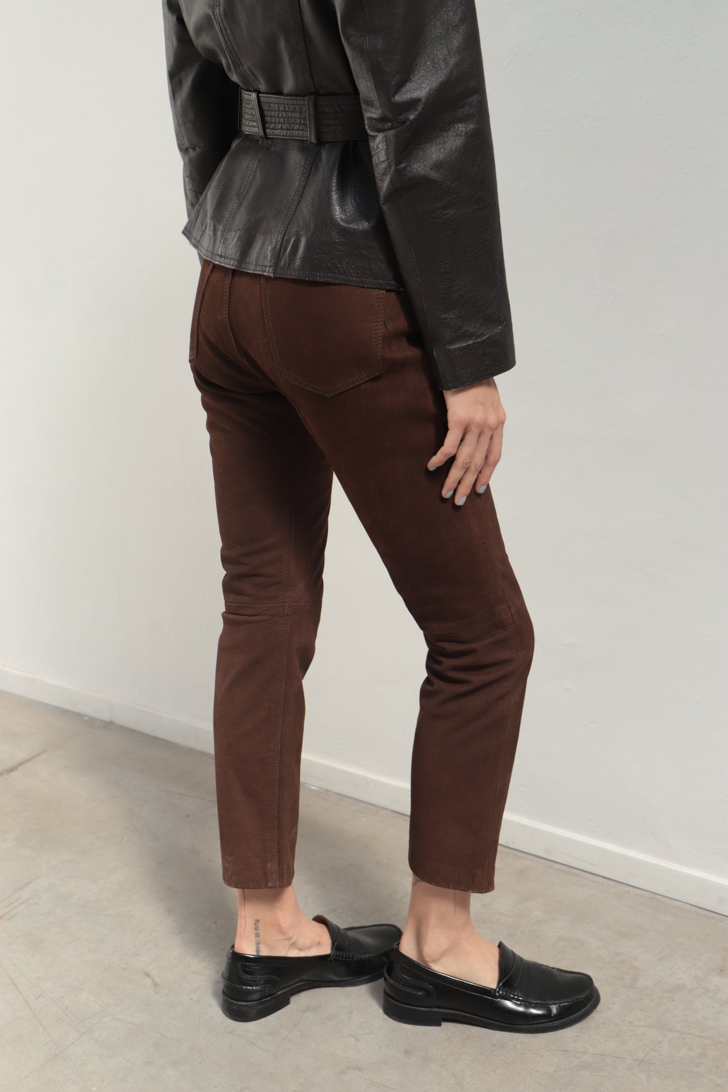 Suede Leather Pants