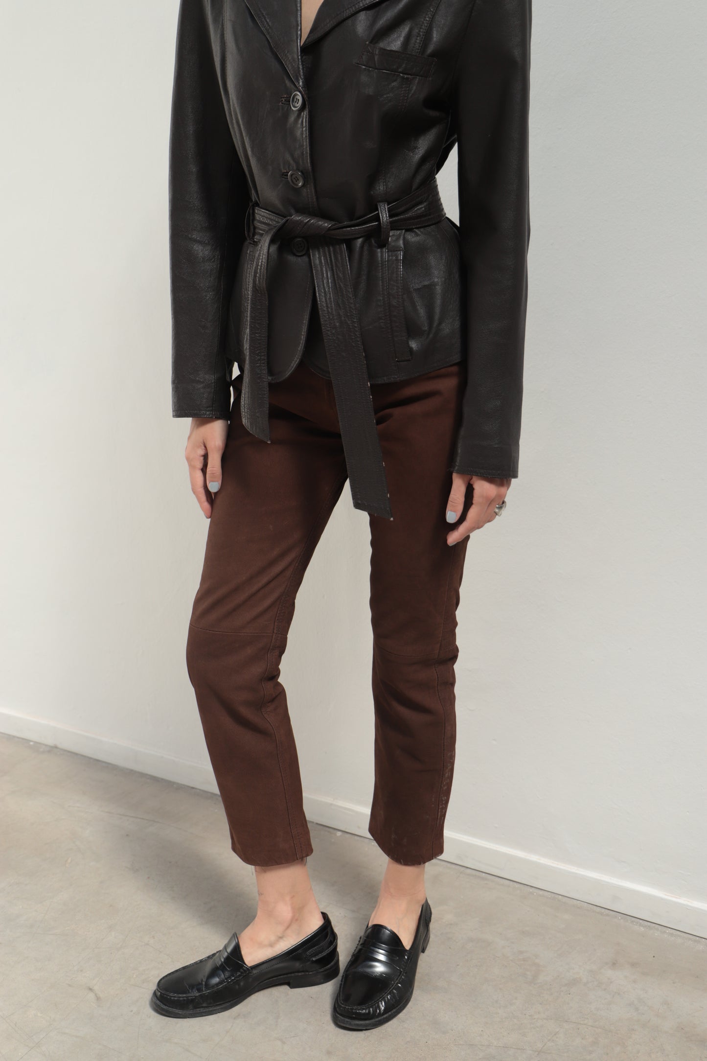 Suede Leather Pants