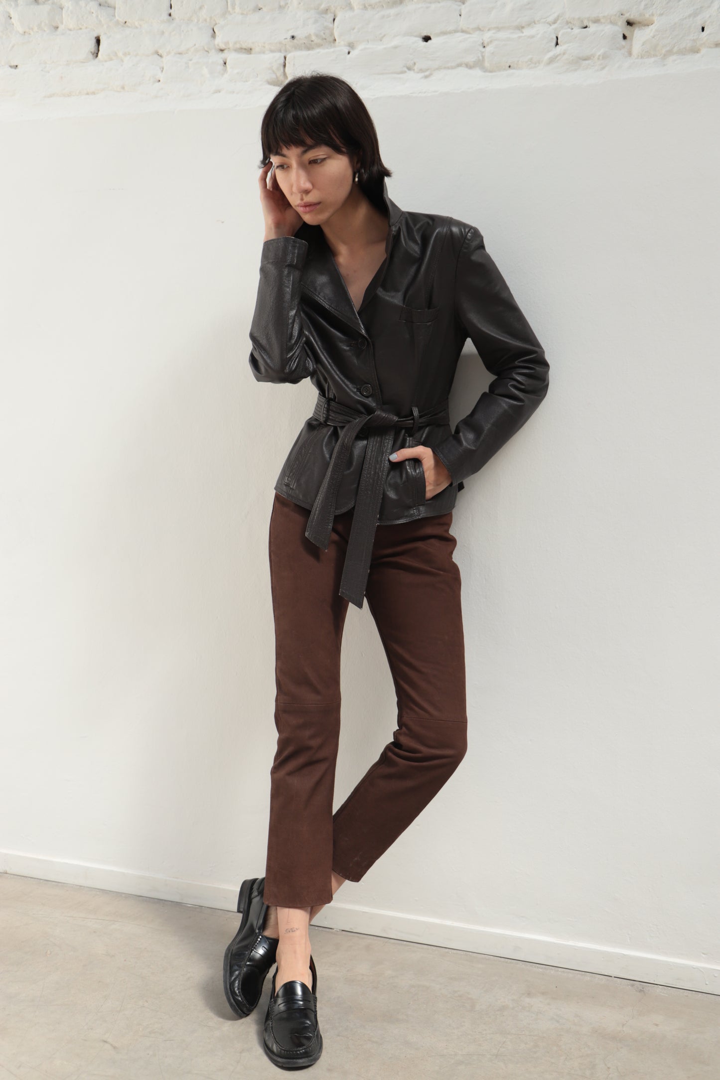 Suede Leather Pants