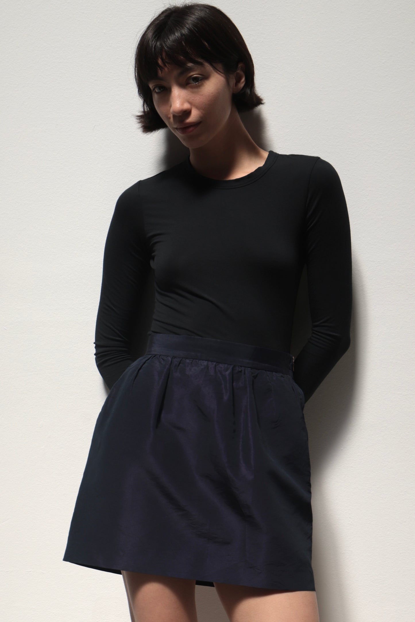 Prada Pleated Navy Skirt