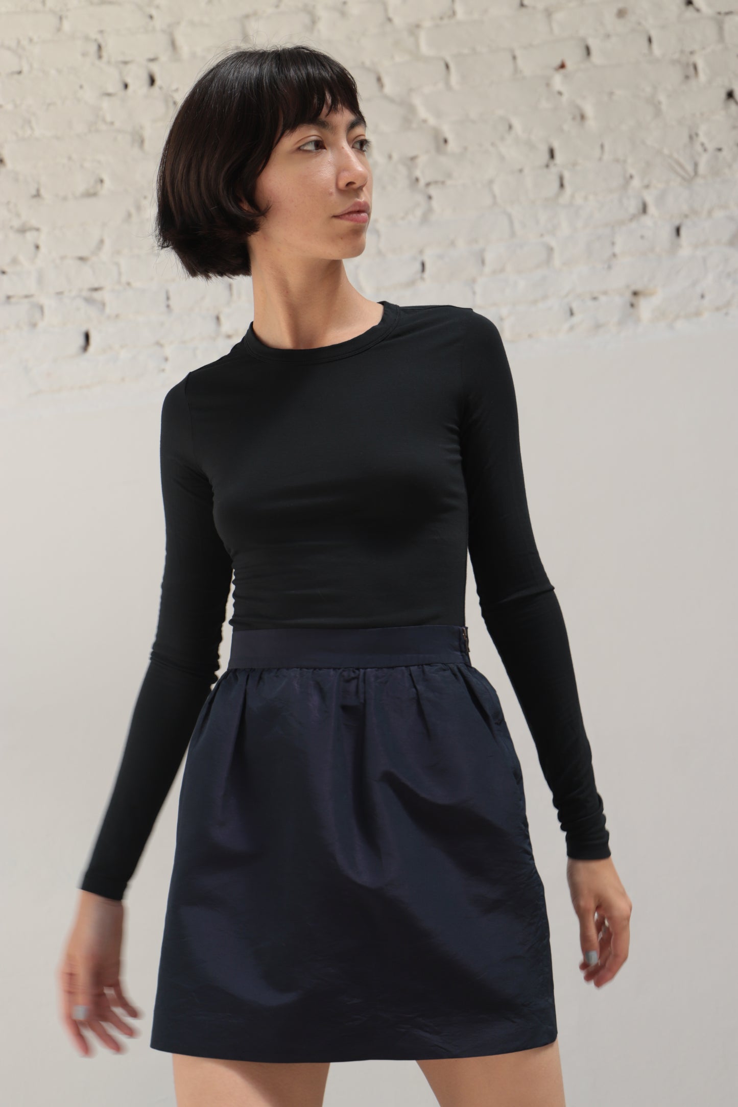 Prada Pleated Navy Skirt