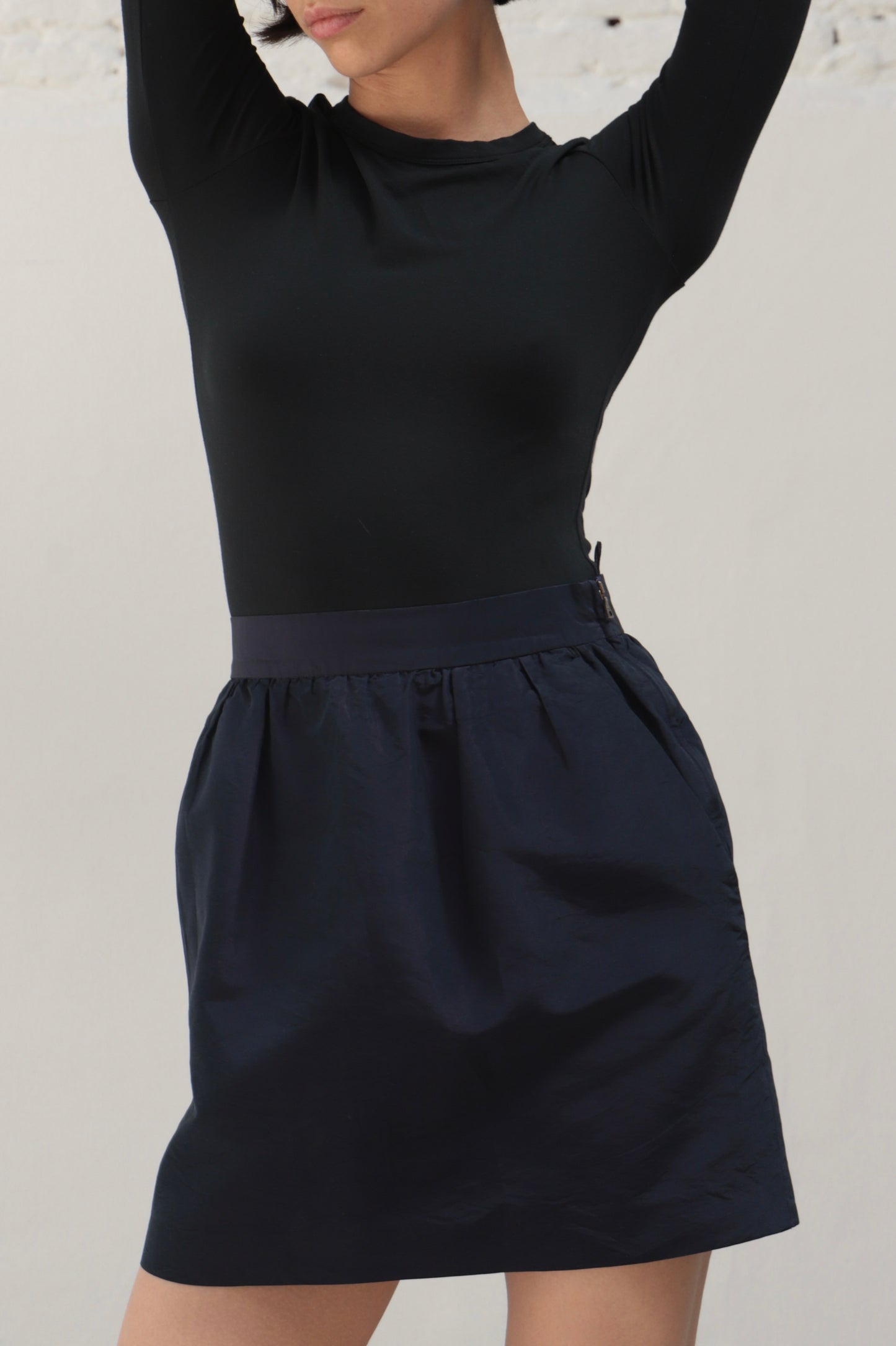 Prada Pleated Navy Skirt