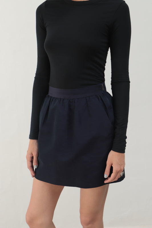 Prada Pleated Navy Skirt