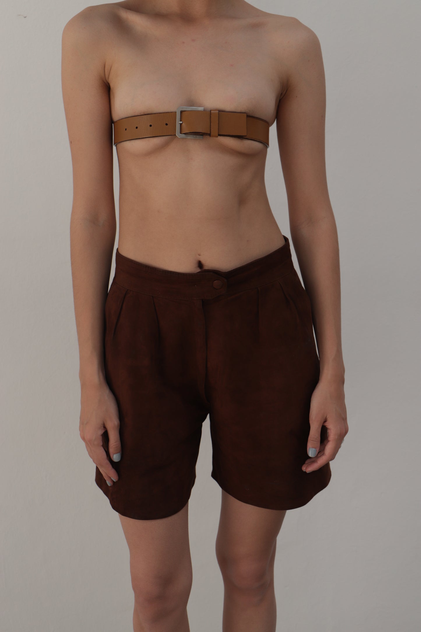 The Mid Suede Leather Shorts