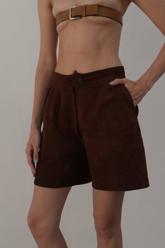 The Mid Suede Leather Shorts